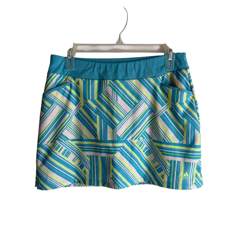 ADIDAS Golf Tennis Tween Bright Multicolor Geometric Stripe Girls Skort, XL